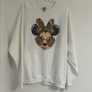 Gildan White Sweatshirt with Colorful Graphic